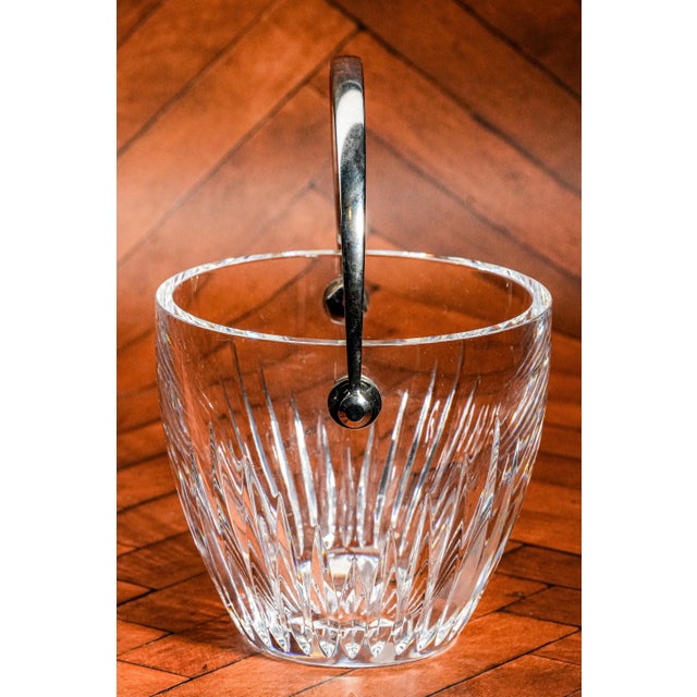 White 1990s Classic Heavy Thick Baccarat Crystal Ice Bucket Barware Home Decor For Sale - Image 8 of 11