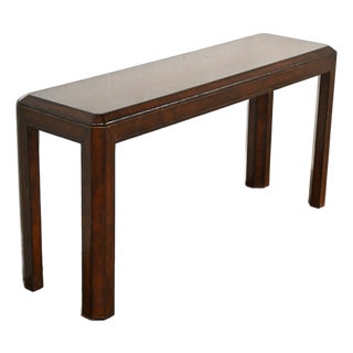 Maitland Smith Regency Leather Wrapped Console Table For Sale