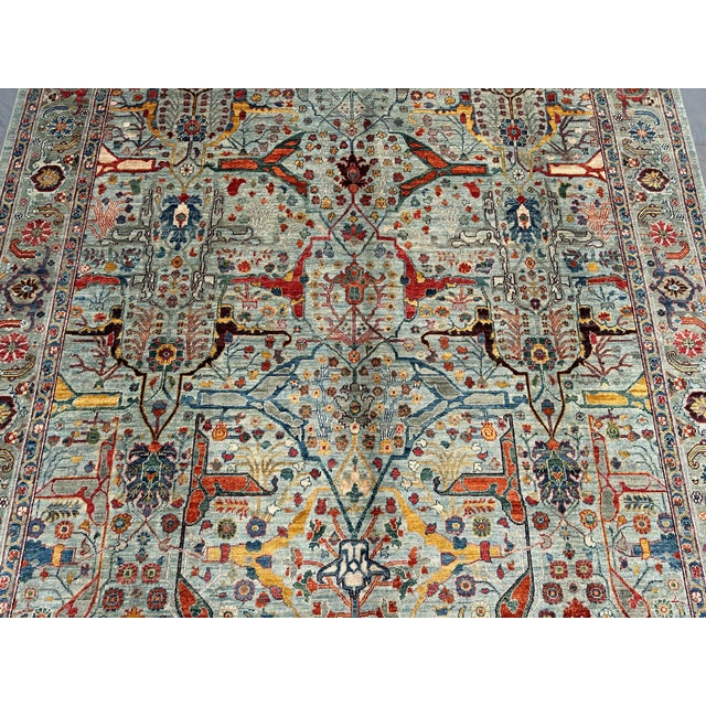 2000 - 2009 Shabby Chic Persian Bidjar Hand Knotted Rug 8'0" X 10'0" Gray/Ivory For Sale - Image 5 of 8