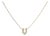 10K Yellow Gold Diamond Accent "U" Initial Bubble Pendant Necklace For Sale