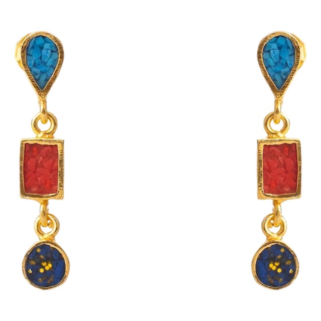 Trinity Gemstone Harmony Earrings For Sale