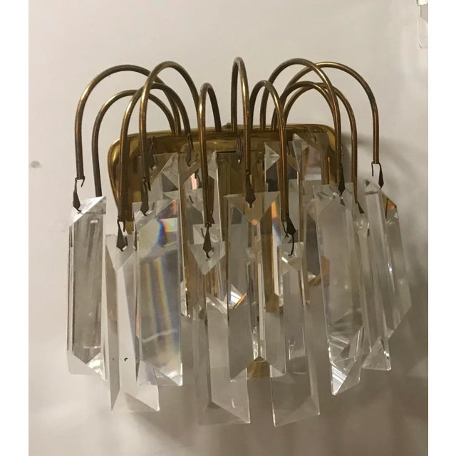 Vintage Italian Crystal Prism Sconces, Set of 2 For Sale - Image 4 of 6