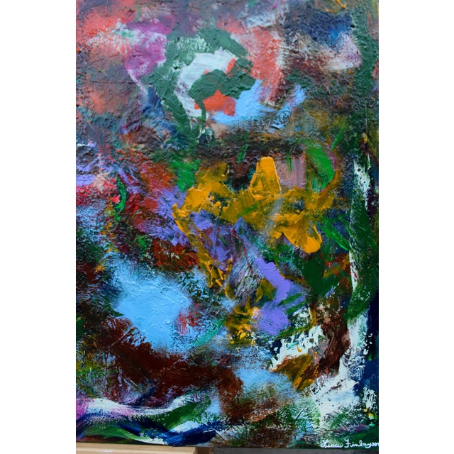 Dark Green "Paradise Lost" Vibrant Contemporary Painting by Lisa Finlayson For Sale - Image 8 of 11