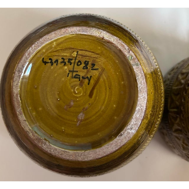 Mustard Two Aldo Londi for Bitossi Ceramic Mustard Flower Pots For Sale - Image 8 of 8