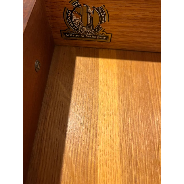 Carlton House Style Mahogany Writing Desk and Chair Early 1900s Colonial Manufacturing For Sale - Image 13 of 18