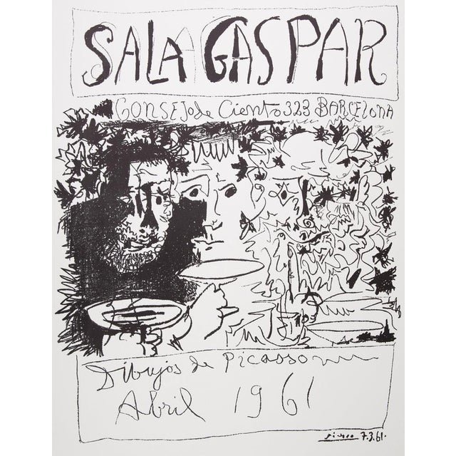 Pablo Picasso (1881-1973) Exhibition of drawings at the Sala Gaspar Gallery, 1961 Original lithograph poster Signed in the...
