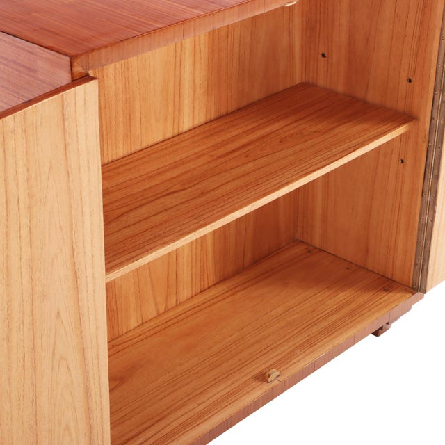 Mid-Century Modern Two Door Mahogany Parquet Cabinet, in the Manner of Jean-Michel Frank For Sale - Image 3 of 8