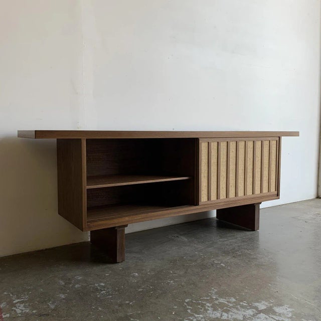 Made to Order Mid Century Style Cane Credenza For Sale In Los Angeles - Image 6 of 12