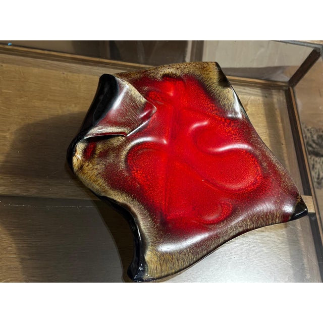 Vintage Red Glazed Ceramic Trinket Dish, 1960s For Sale - Image 10 of 15