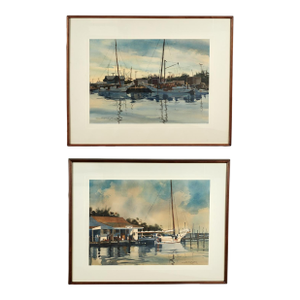 Pair of Nautical Watercolors by Steve Rogers