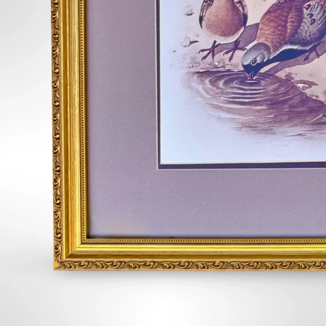 Wood Vintage M. Khaleghi Avian Birds Watercolor Print, Signed & Framed Original l.e. Art For Sale - Image 7 of 9