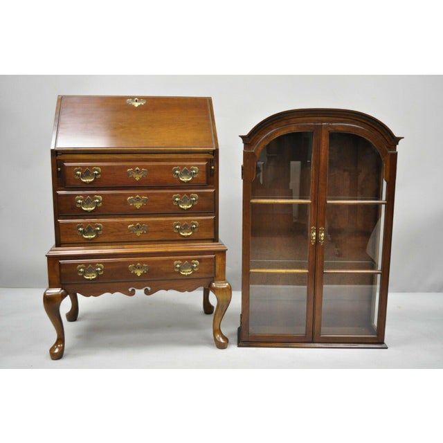Vintage Maddox Queen Anne Cherry Small Secretary Desk Display Curio