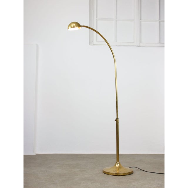 Mid-Century Arched Floor Lamp in Brass For Sale - Image 9 of 15