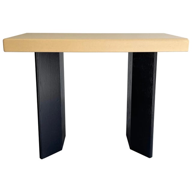 Mid 20th Century Paul Frankl Cork & Ebonized Oak Console Table For Sale - Image 11 of 11