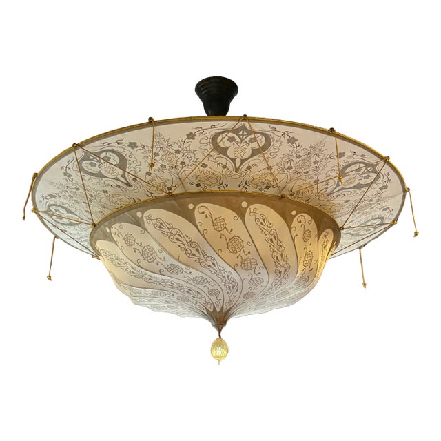 Fortuny Two Tier Scudo Chandelier For Sale
