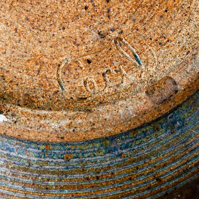 Mid-Century Modern 1960s Mid-Century Modern Art Pottery Lidded Bowl Ceramic Vessel Glazed Round Signed Serving Casserole For Sale - Image 3 of 11