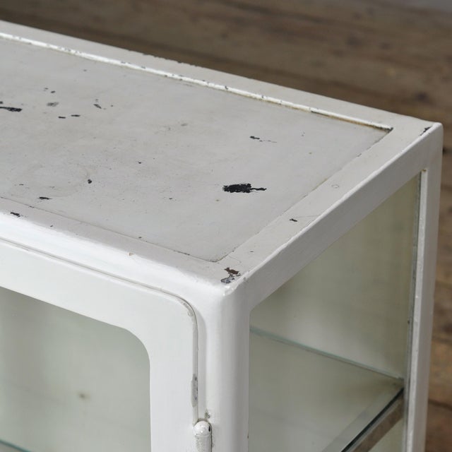 Vintage Glass and Metal Display Cabinet, 1930 For Sale - Image 11 of 13