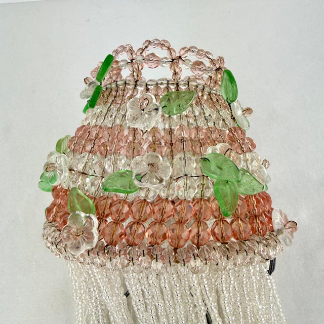 1930s Vintage Art Deco Czech Beaded Lamp Shade For Sale - Image 5 of 11