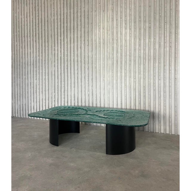 Heinz lilienthal germany 1970s h 36cm w 136cm d 81cm steel and glass, who doesn’t love that combo? sculptural glass top by...