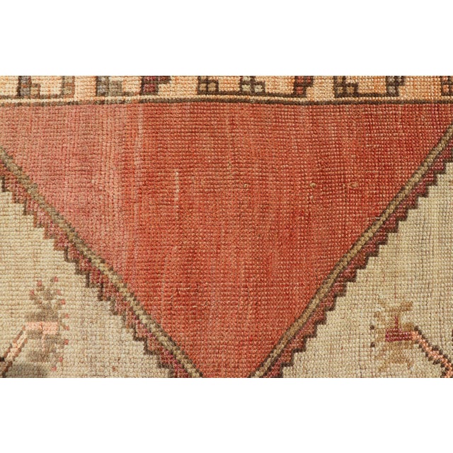 Textile Vintage Turkish Gallery Kars Rug With Soft Cream and Terracotta 5'5 X 11'2 For Sale - Image 7 of 10