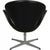 Arne Jacobsen Swan Chair in Patinated Black Leather 2007, 2000s For Sale - Image 3 of 14