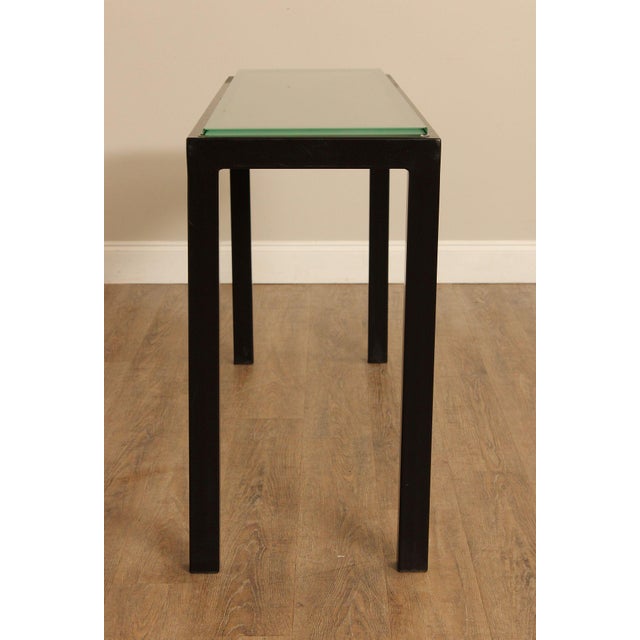 Charleston Forge Glass Top Cast Parsons Console Table For Sale - Image 9 of 12