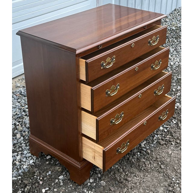 1990s Late 20th Century Solid Cherry Chippendale Bachelors Chest For Sale - Image 5 of 10