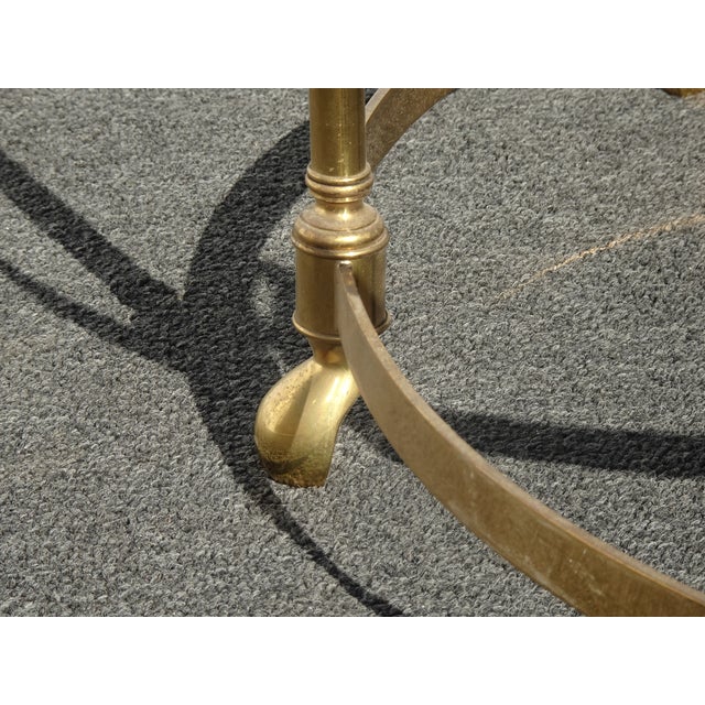 Brass Vintage Hollywood Regency LeBarge Style Brass Coffee Table Base W Swan Heads For Sale - Image 8 of 14