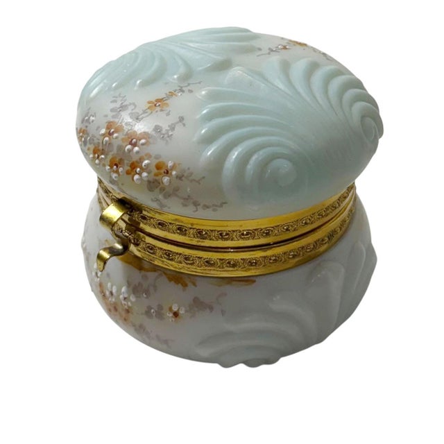 A beautiful Victorian Wavecrest box by CF Monroe Company, circa 1890, signed and in remarkable condition. This exquisite...