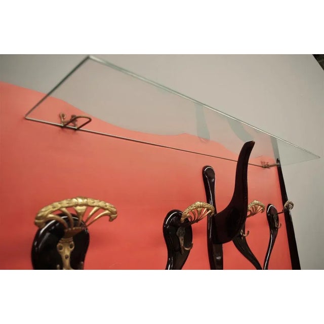 Metal Wall Coat Rack and Console, 1950s, Set of 2 For Sale - Image 7 of 17