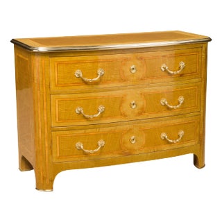 Fine Maison Jansen Brass Inlay and Exotic Marquetry Regency Commode, c. 1960s For Sale