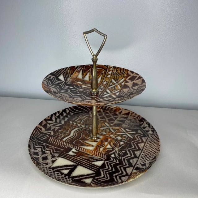 Mid Century Fiberglass Two Tier Platter For Sale - Image 4 of 6
