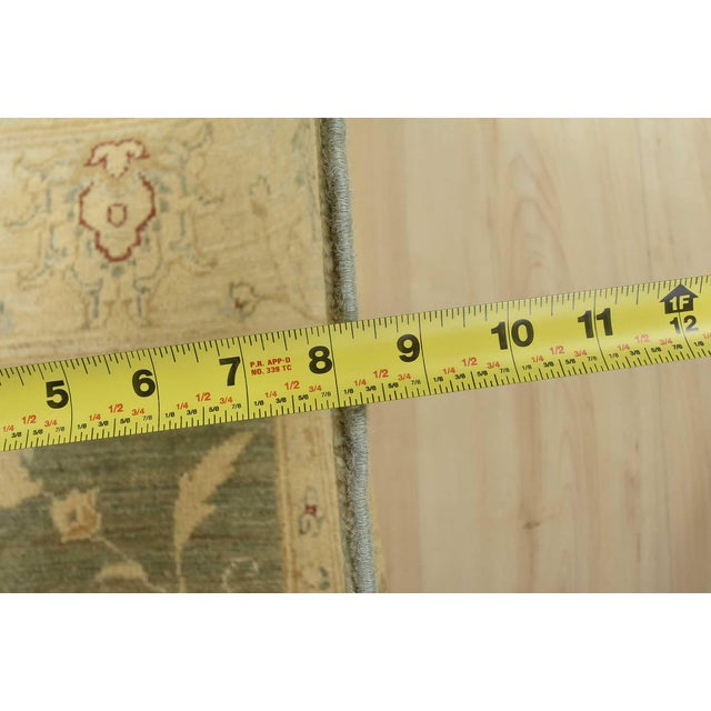 Ziegler Rug 6'2'' X 8'7'' Green Wool Traditional Hand-Knotted Oriental Carpet For Sale - Image 11 of 12