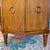Mid-Century Modern 1970s Round Top Hexagon Two Door Cabinet End Table With Brass Ring Pulls and Leg Caps For Sale - Image 3 of 10