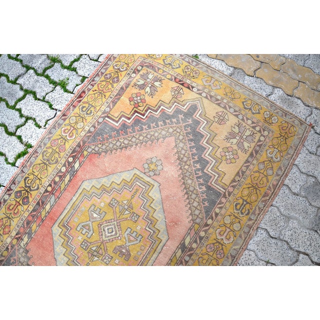 Turkish Vintage Faded Rug For Sale - Image 6 of 11