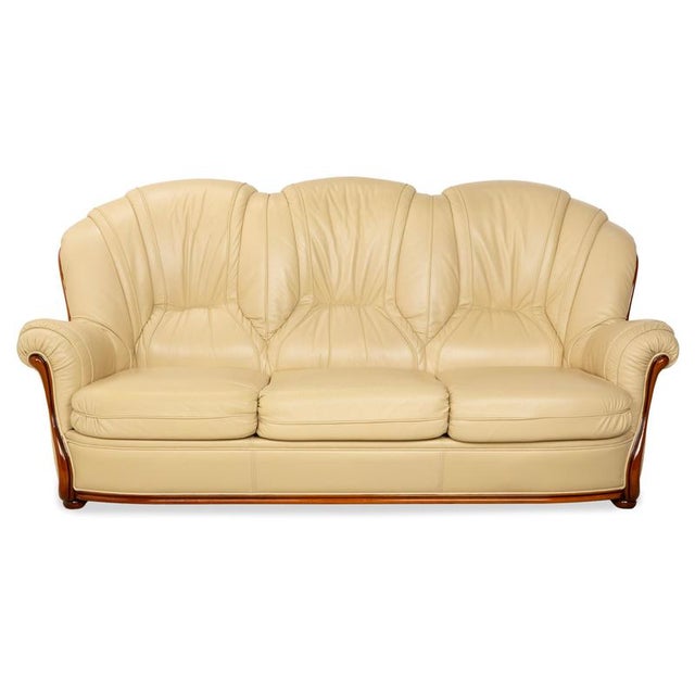 Three-Seater Sofa in Leather and Wood from Nieri For Sale - Image 16 of 16