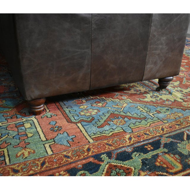 Century Chesterfield Sofa - Dark Brown Leather - 118" For Sale - Image 13 of 15