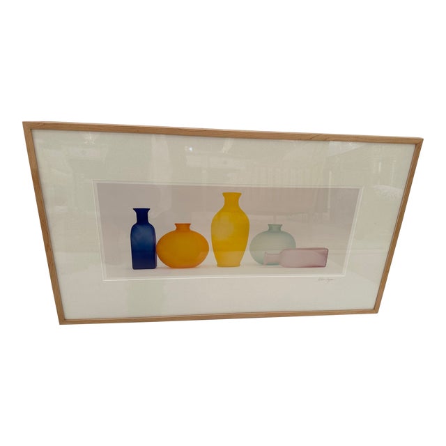 Signed Lithograph of Bottles by Robin Logan For Sale