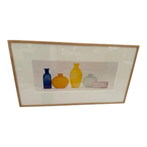 Signed Lithograph of Bottles by Robin Logan