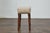 19th Century English Petite Oak Stool with Unique Top and Linen Upholstery For Sale - Image 4 of 9