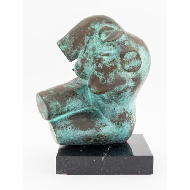 Contemporary Bronson Nude Torso Verdigris Patinated Bronze For Sale - Image 3 of 8