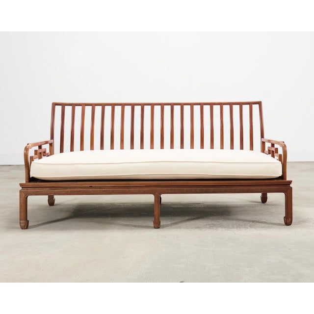 Pair of Michael Taylor Style Ming Inspired Hardwood Sofas For Sale - Image 10 of 18