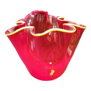 1998 Rollin Karg Signed Dichroic Studio Art Glass Vase - 14" For Sale