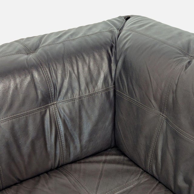 Chateau D’Ax Brown Leather Sectional Sofa - Modern L-Shaped Couch For Sale In San Francisco - Image 6 of 8