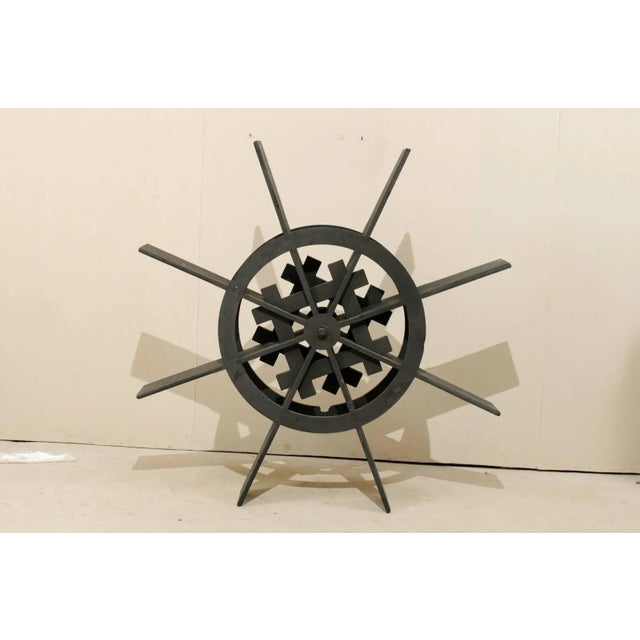 A large-sized antique water wheel from Kerala, India. This Kerala water wheel, also known as a "chakram chavittal", would...