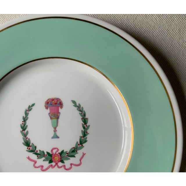 Ceramic Spode Copeland Hand-Painted Serving Plate/Charger With Aqua Border, c.1900, 10.5" For Sale - Image 7 of 18