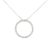 14K White Gold Round Diamond Open Circle Connecting Pendant For Sale