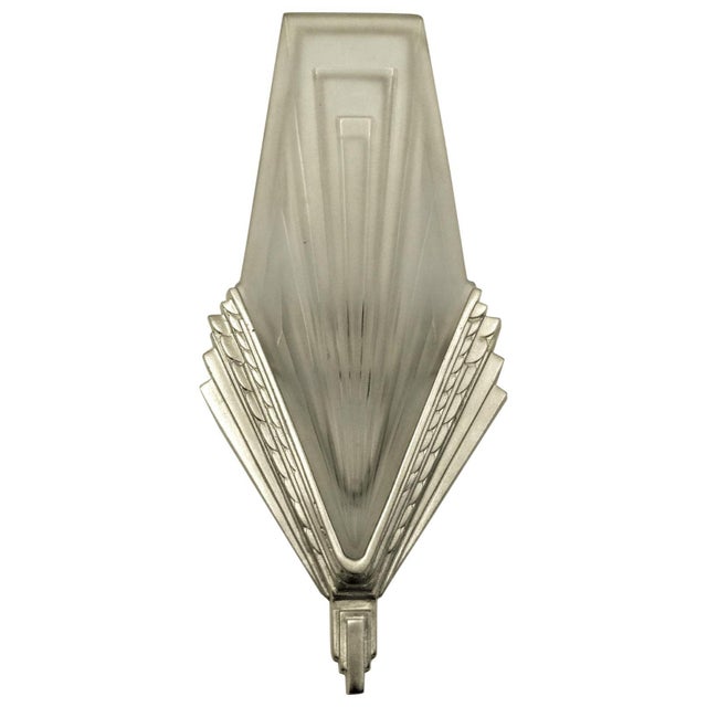 Mid 20th Century French Art Deco Wall Sconces Signed by Degue - a Pair For Sale - Image 5 of 6
