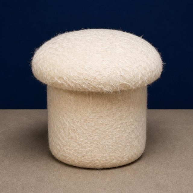 American 20th Century American Alpaca Mushroom Stools (Set of 2) For Sale - Image 3 of 4