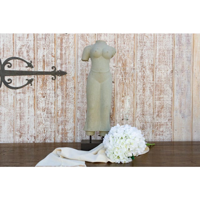 Gray Vintage Southeast Asian Cast Statue For Sale - Image 8 of 9